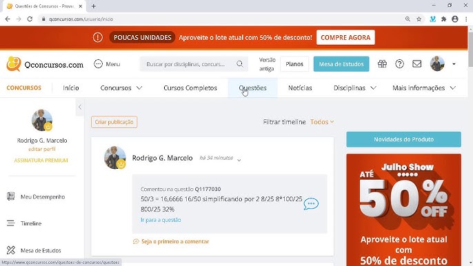 dashboard qconcursos